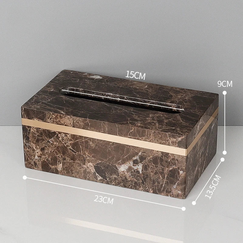 DecorBites™ Emperador Dark Marble Bathroom Set: Toothbrush Holder, Soap Dispenser, Luxury Accessories