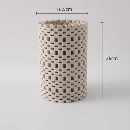 مزهرية زهور خزفية قابلة للطي بتصميم هندسي من DecorBites™، ديكور منزلي، حرف يدوية