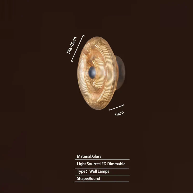 DecorBites™ Glass Wall Lamp Dimmable LED Modern Light Fixture for Living Room