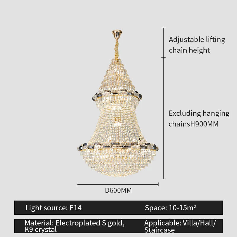 DecorBites™ Light Luxury Crystal Chandelier - Post-modern Bedroom Dining Room Living Room Elegant Design