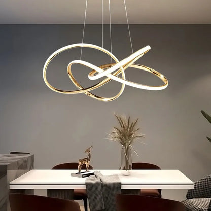 Lámparas de araña DecorBites™ con anillo dorado para comedor moderno e iluminación de lujo para dormitorios