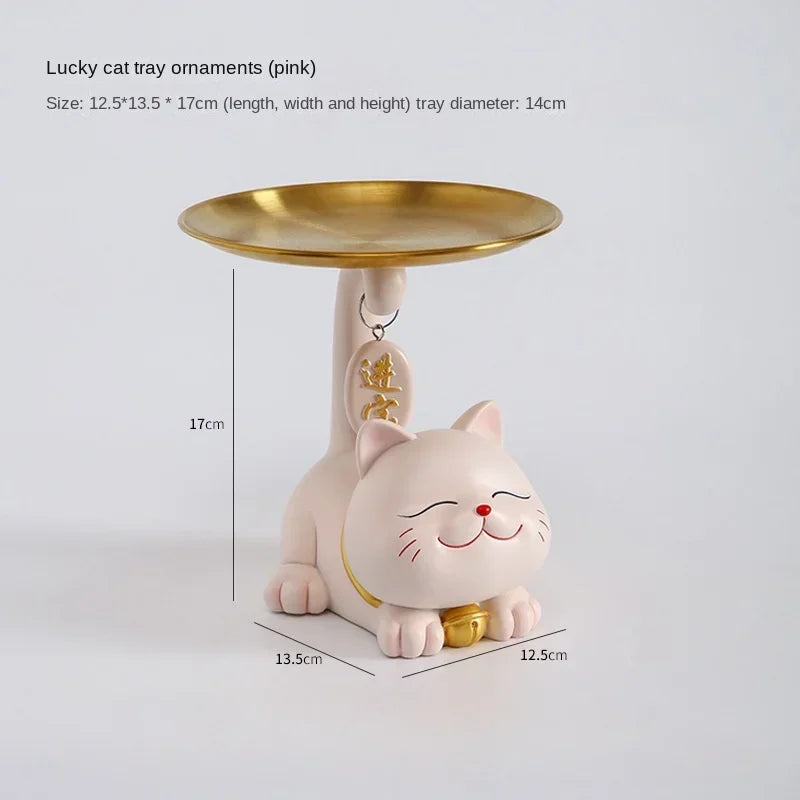 DecorBites™ Lucky Cat Statue Ornaments for Home Decor and Storage