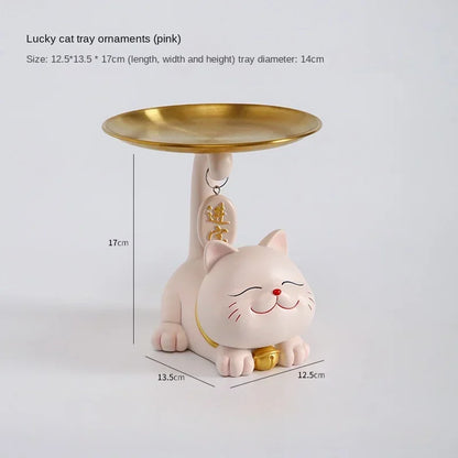DecorBites™ Lucky Cat Statue Ornaments for Home Decor and Storage