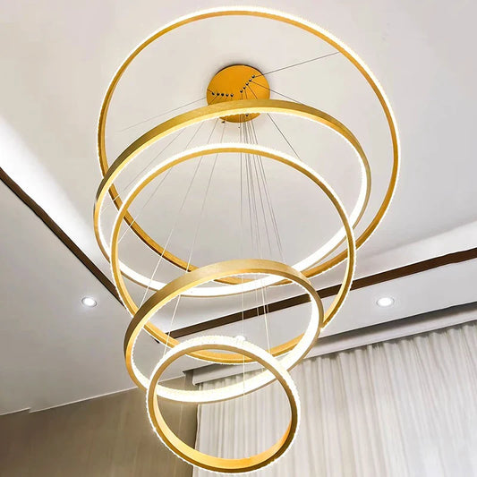 DecorBites™ Crystal Chandelier: Modern Stair Pendant Light for Living Room, Interior Lighting Fixture