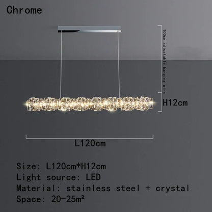 DecorBites™ Crystal Dining Table Pendant Lamp: Elegant Led Decoration for Kitchen Island, Restaurant, Living Room