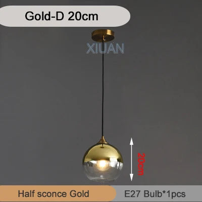 DecorBites™ Industrial Glass Pendant Light for Dining Table, Kitchen, Bar, Office - E27