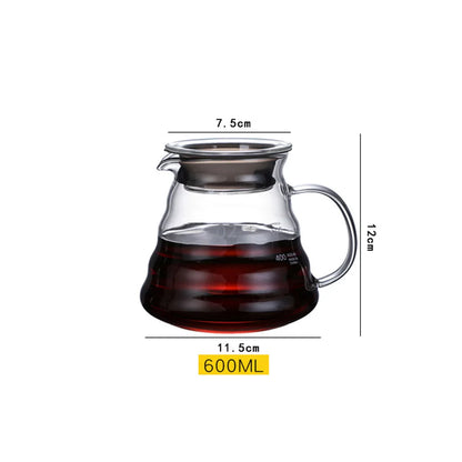 Decorbites™ Glas-Pour-Over-Kaffeemaschine Topf Barista-Brauer Filter-Dripper - 800 ml