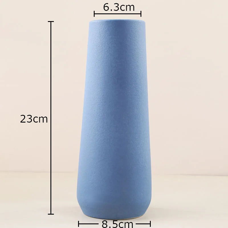 DecorBites™ Gradient Ceramic Vase Cylinder Desk Decoration Floral Vases Modern Room Decor