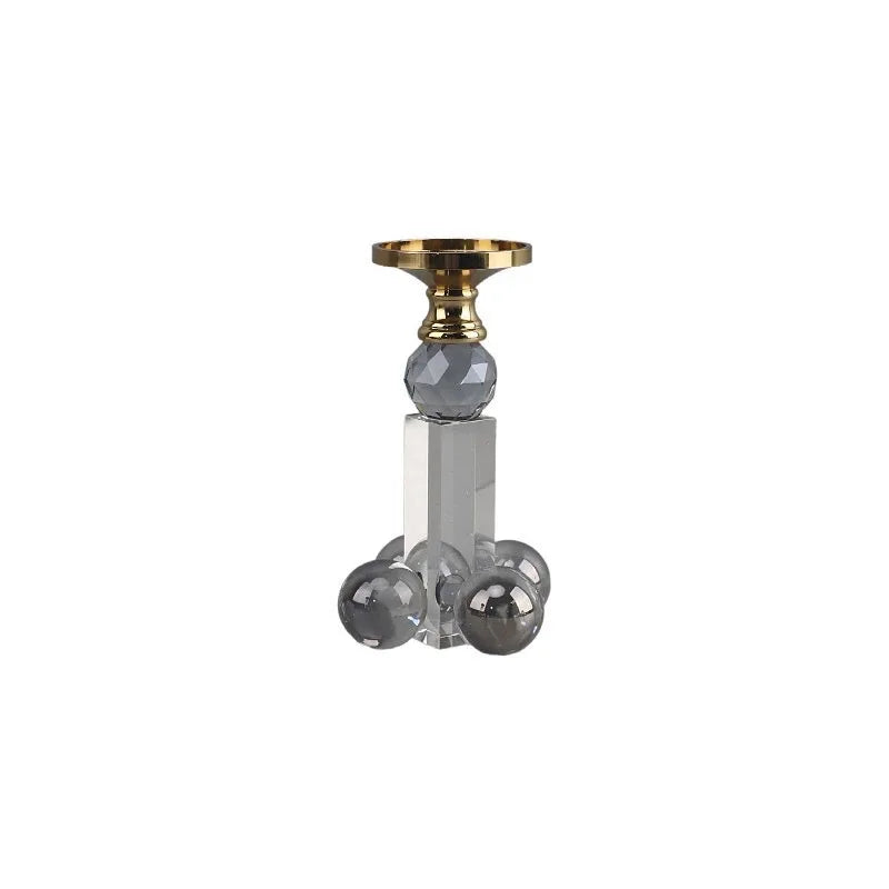 DecorBites™ Clear Crystal Geometric Candle Holder for Home Decoration