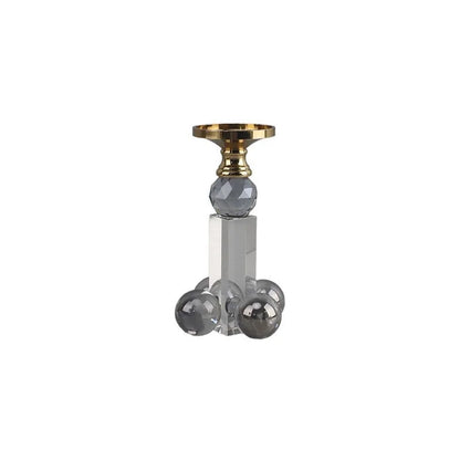 DecorBites™ Clear Crystal Geometric Candle Holder for Home Decoration