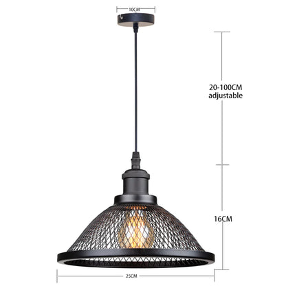 وحدة إضاءة معلقة من الحديد الأسود على شكل قفص شبكي من DecorBites™ للمطبخ، وغرفة النوم، وغرفة المعيشة، والمطعم