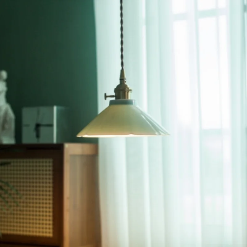 DecorBites™ Cyan Ceramic LED Pendant Light for Loft Cafe Bar Decor