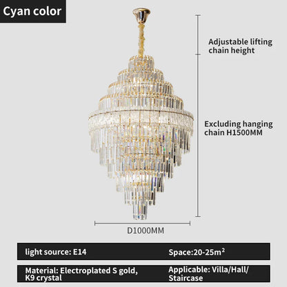 DecorBites™ Crystal Chandelier: Luxury Living Room Lamp, Modern Design, Elegant Lighting Option