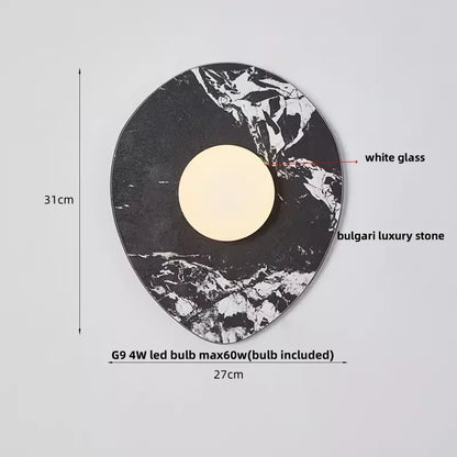 DecorBites™ Green Marble Stone LED Wall Sconce Lighting for Bedroom and Hallway