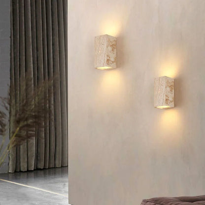 Lámpara de pared LED DecorBites™ Cuboid Stone 3000K para salón, dormitorio y escaleras. Iluminación creativa.