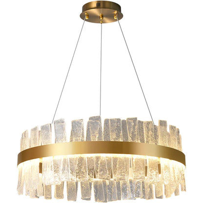 DecorBites™ Golden Crystal Chandelier LED Pendant Light - Luxury Modern Glass Lighting