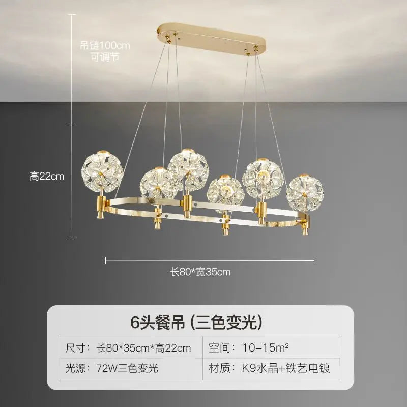 DecorBites™ Crystal Chandelier: Dandelion Design for Luxe Living Room, Dining, or Master Bedroom