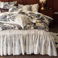 Decobites Exquisite Lace Ruffle Butterfly Egyptian Cotton Bedding Set