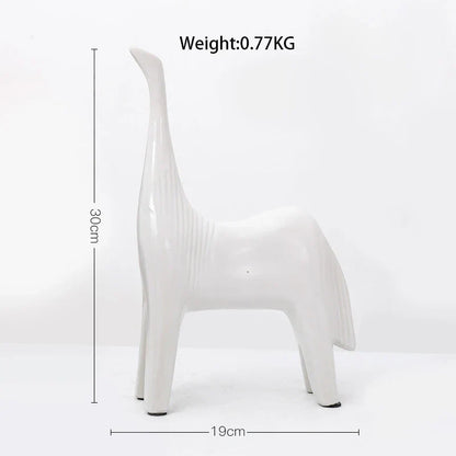 DecorBites™ Black & White Horse Abstract Ornaments for Home Decor