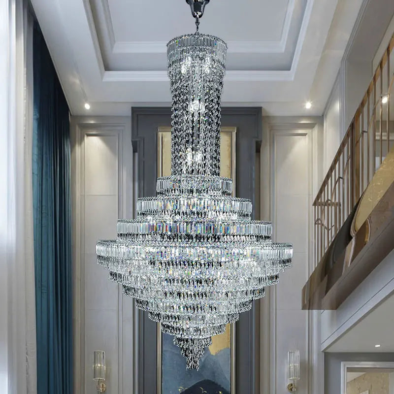 DecorBites™ Crystal Chandelier: Luxury Modern Staircase & Living Room, Hotel & Villa Lighting