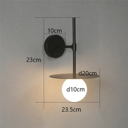 DecorBites™ Iron Glass LED Wall Light: Customizable Decorative Black Lamp for Home Indoor
