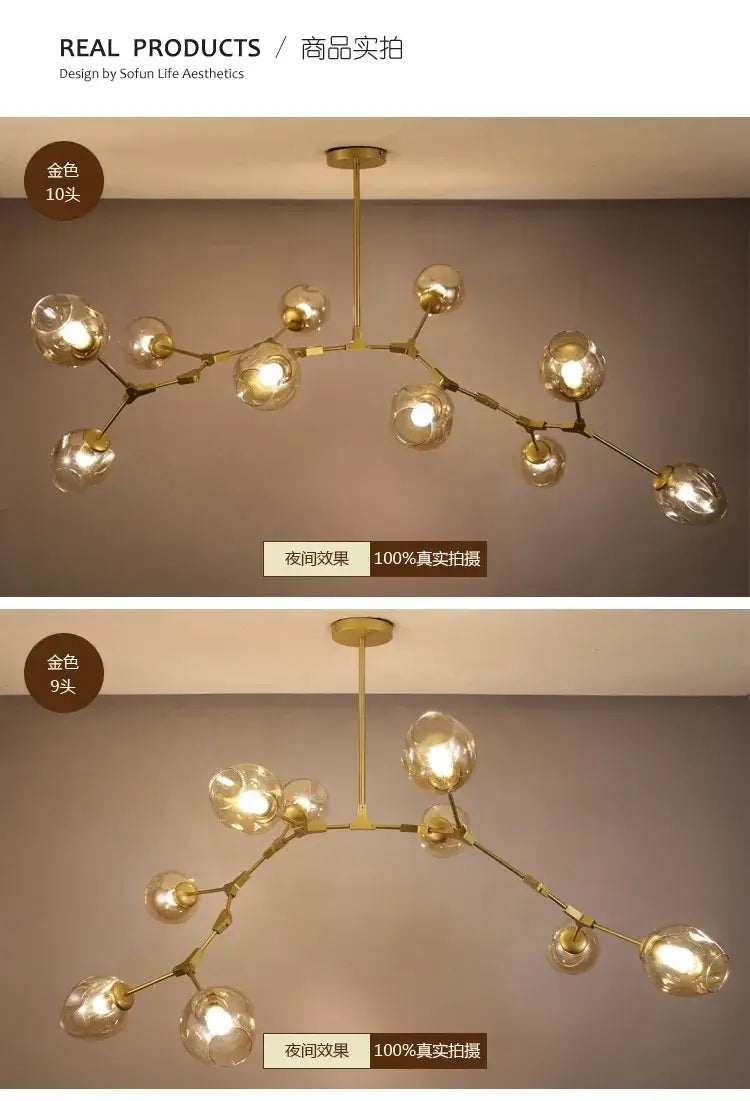 DecorBites™ Contemporary Glass Bubble Chandelier for Living Room