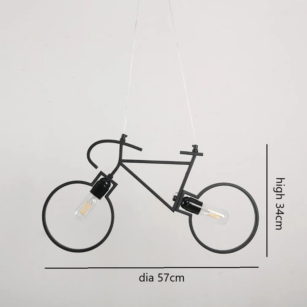 DecorBites™ Industrial Bicycle Pendant Light for Living Room, Restaurant, and Bar