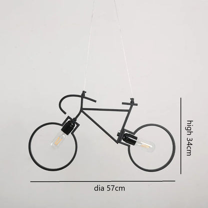 DecorBites™ Industrial Bicycle Pendant Light for Living Room, Restaurant, and Bar