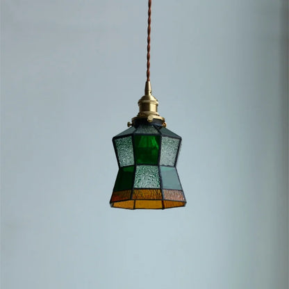 DecorBites™ Colorful Glass Tiffany Style LED Pendant Lamp, Modern Hanging Light Fixture