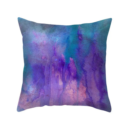 غطاء وسادة من البوليستر باللون الأزرق والأرجواني من DecorBites™، مناسب للمنزل والمكتب وغرفة النوم والأريكة