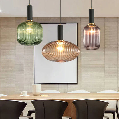 DecorBites™ Gray Glass LED Pendant Lights for Modern Nordic Home Decor