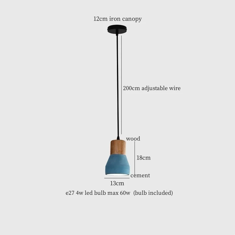 DecorBites™ Cement LED Pendant Lamp Industrial Decor Bedroom Living Room Bar Cafe