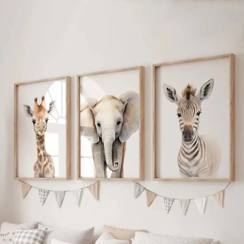 DecorBites™ Jungle Animal Nursery Wall Art Set