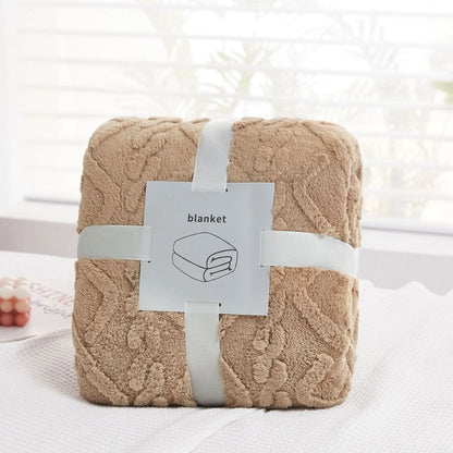 Manta de felpa jacquard acogedora DecorBites™: suave manta de invierno para el sofá, chal para la siesta en la oficina o de viaje.