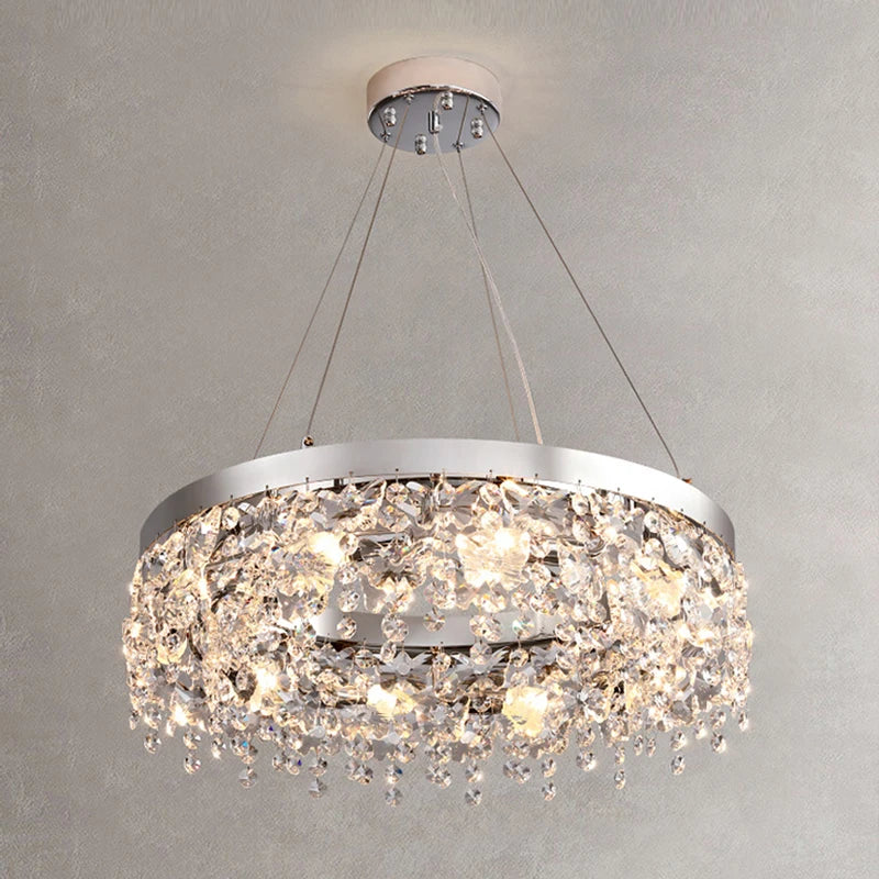 DecorBites™ Crystal Chandelier: Modern Nordic LED Living Room Lamp