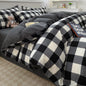 Decobites Plaid Queen Size 4Pcs Duvet Cover Set: Skin-Friendly Bedding for King, Single, Double Bed