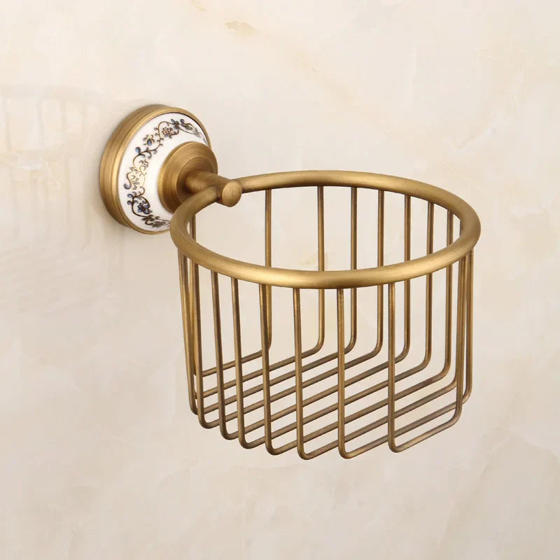 DecorBites™ Bronze Bathroom Hardware Set - Shelf, Towel Rack, Toilet Brush Holder, Soap Dish