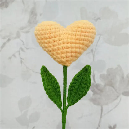 DecorBites™ Knitted Sunflower & Rabbit Bouquet: Handmade Crochet DIY Home Decor & Gift