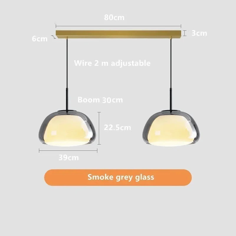 Lámpara colgante DecorBites™ de cristal con diseño minimalista y lujoso para el salón