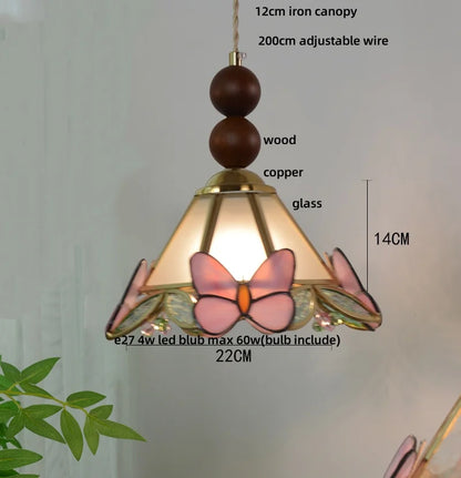 DecorBites™ Butterfly Tiffany Glass Pendant Lamp Modern Nordic LED Hanging Light