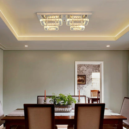 DecorBites™ Crystal Ceiling Chandelier: Luxury LED Pendant Lighting for Modern Living Room Decor