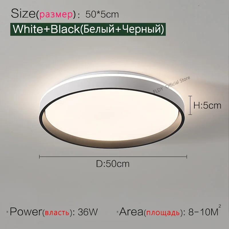 DecorBites™ LED Ceiling Lamp: Simple Modern Round Study Bedroom Balcony Light