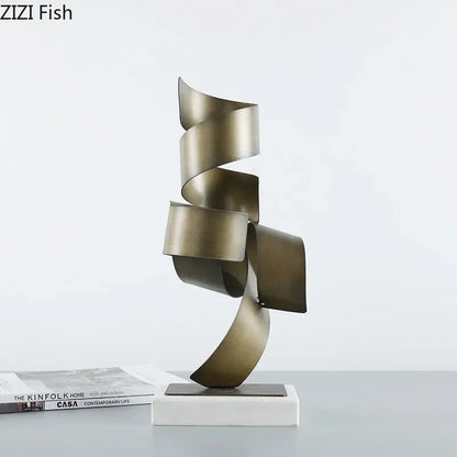 Adornos metálicos DecorBites™ con diseño irregular: Esculturas creativas con giro para una decoración estética de habitaciones.