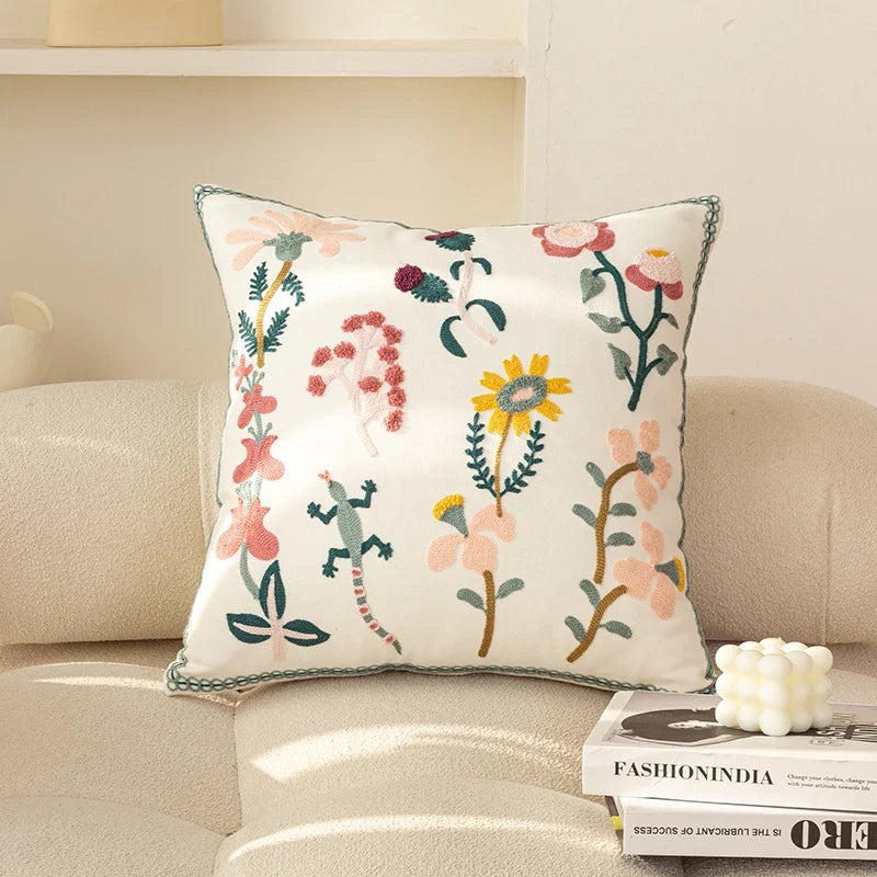 DecorBites™ Chic Floral Geometric Cushion Cover - 45x45cm