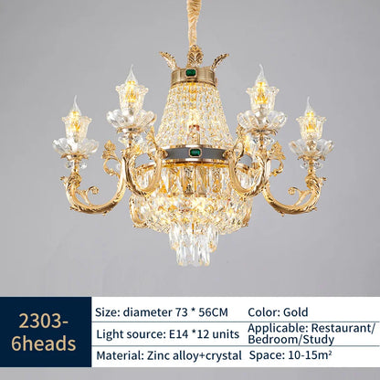 DecorBites™ Elegant Duplex Crystal Chandelier for Villa Living Room & Hotel Lobby