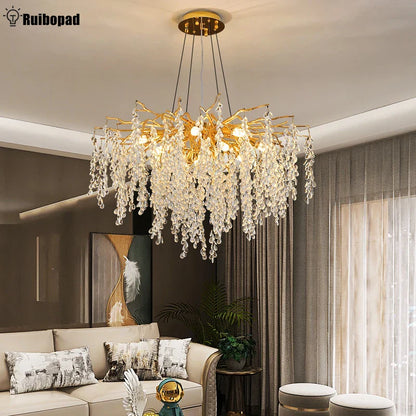 DecorBites™ Gold Crystal Grapes Chandelier for Dining Living Room Bedroom