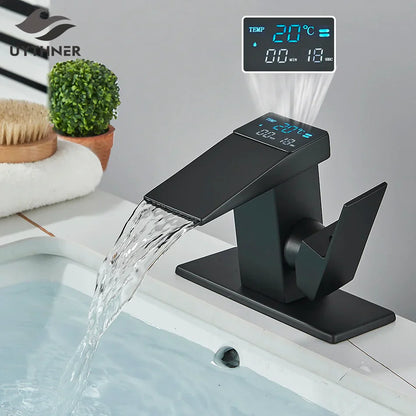 DecorBites™ LCD Digital Basin Faucet, Brass Kitchen Sink Mixer Tap, Hot Cold Display