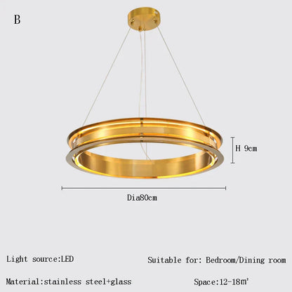 DecorBites™ Gold Ring Chandelier: Modern Italian Design for Stylish Living Spaces