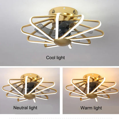 DecorBites™ Bladeless Ceiling Fan with Dimmable LED Lights and Remote - Reversible Timing, Modern Design