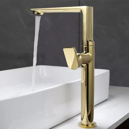 DecorBites™ Gold Brass Bathroom Basin Faucet, Single Handle Hot & Cold Mixer Tap